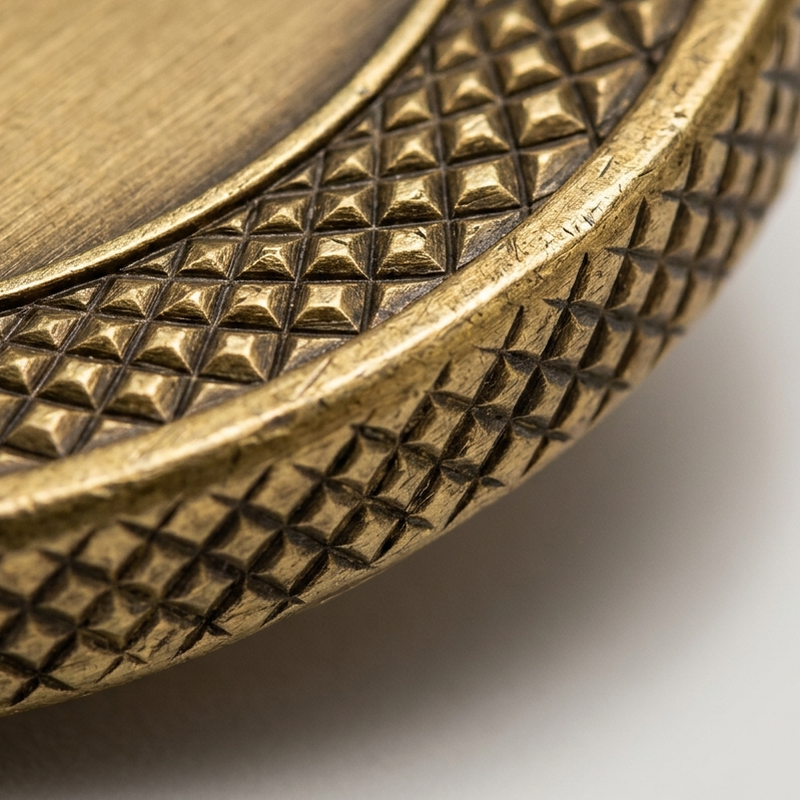 Cross-Cut edge treatment on a challenge coin