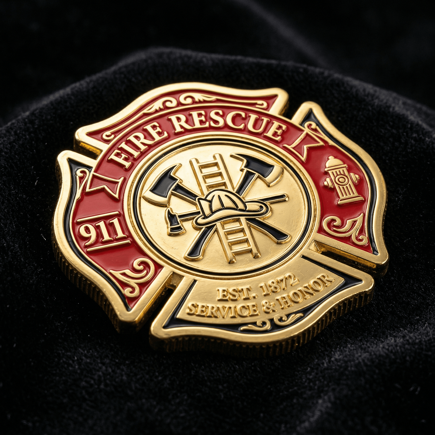 Fire Rescue Maltese Cross Coin
