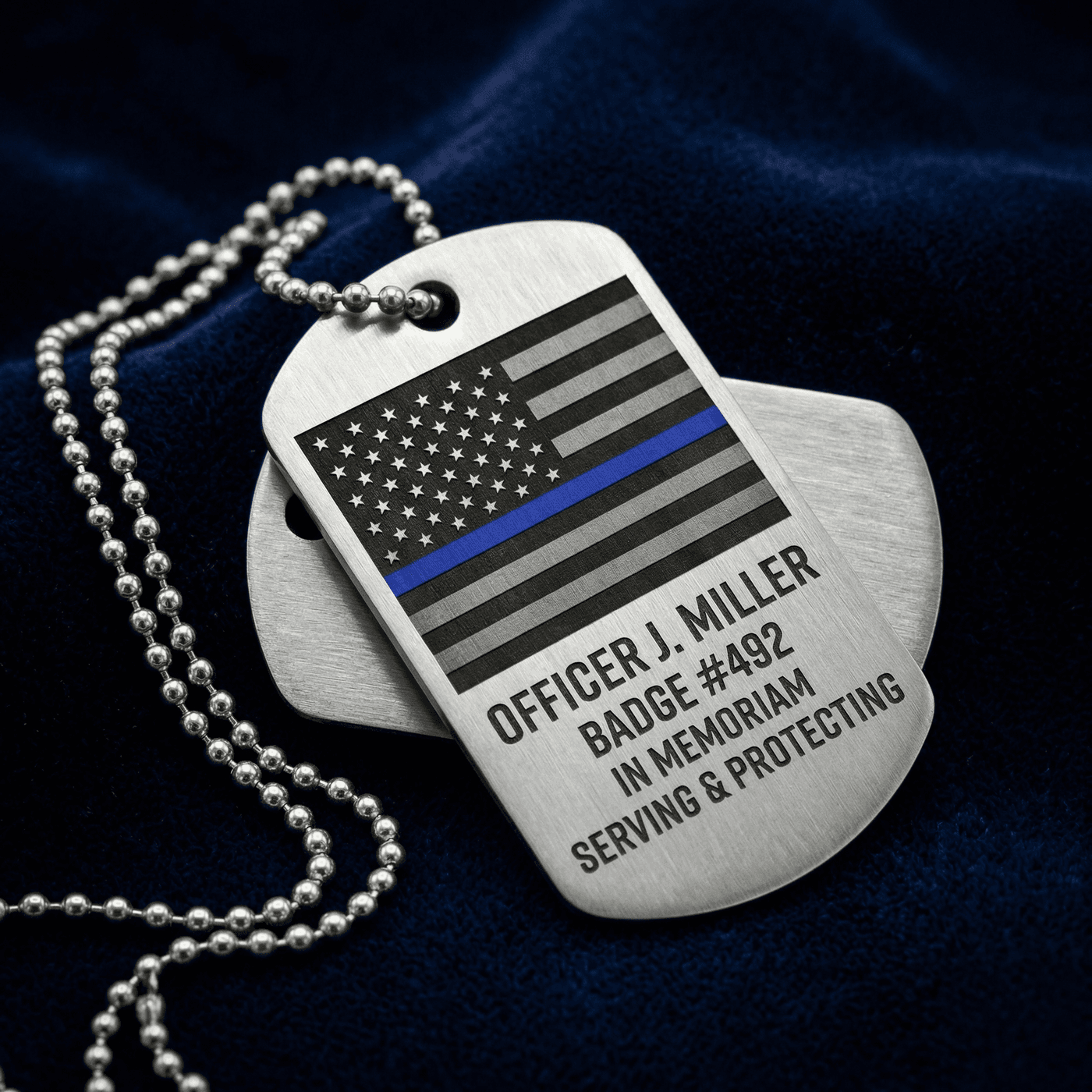 Thin Blue Line Dog Tag